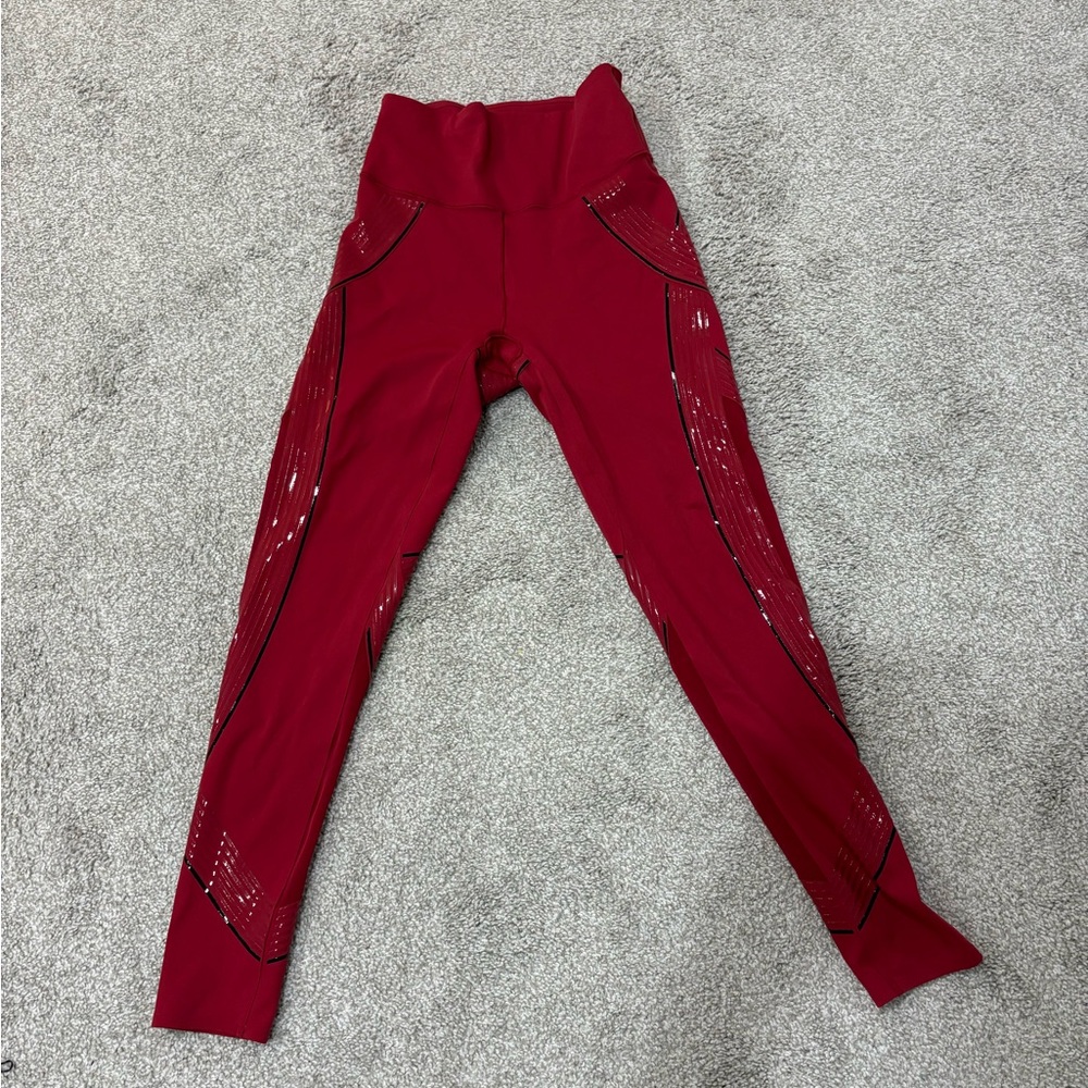 Red Patterned Leggings - image 2